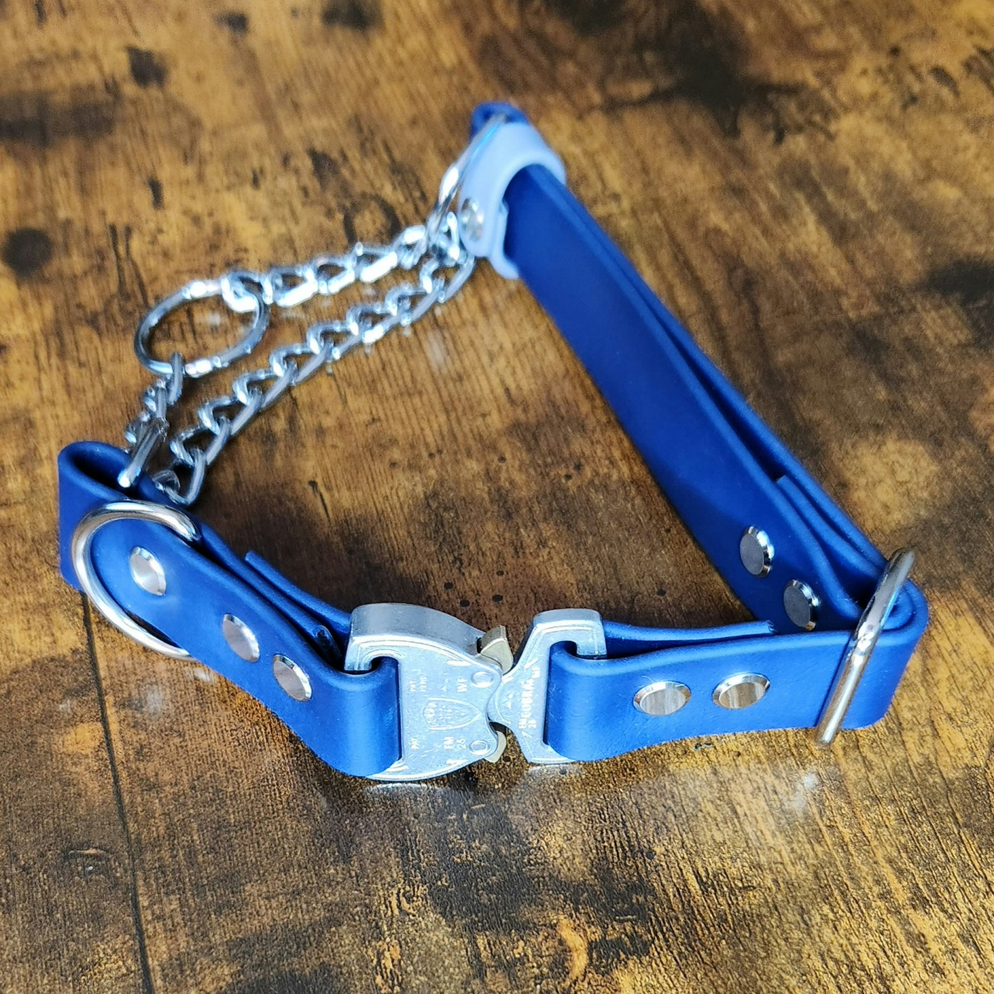biothane chain martingale dog collar with heavy duty quick release cobra buckle