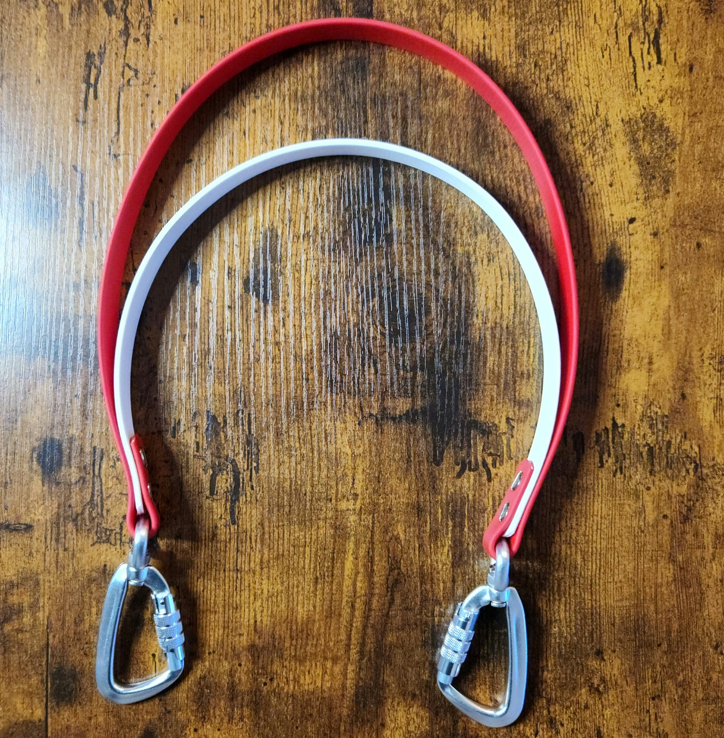 biothane double pull strap with twist lock carabiners for working service dogs