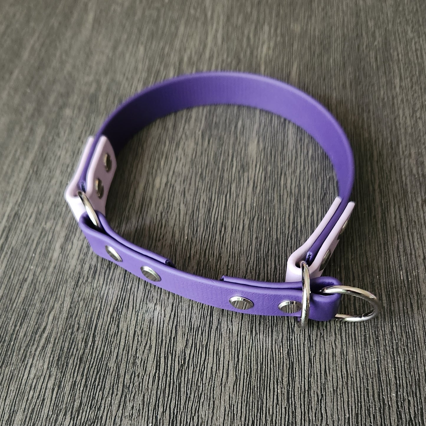 dark and light purple biothane limited slip collar