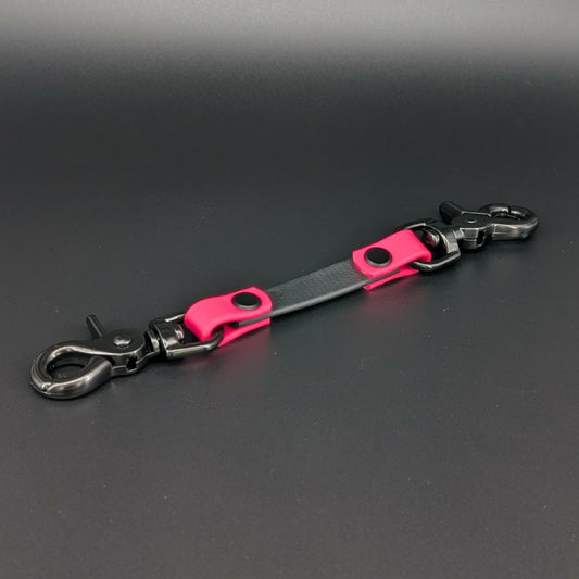black and pink biothane prong collar backup safety strap