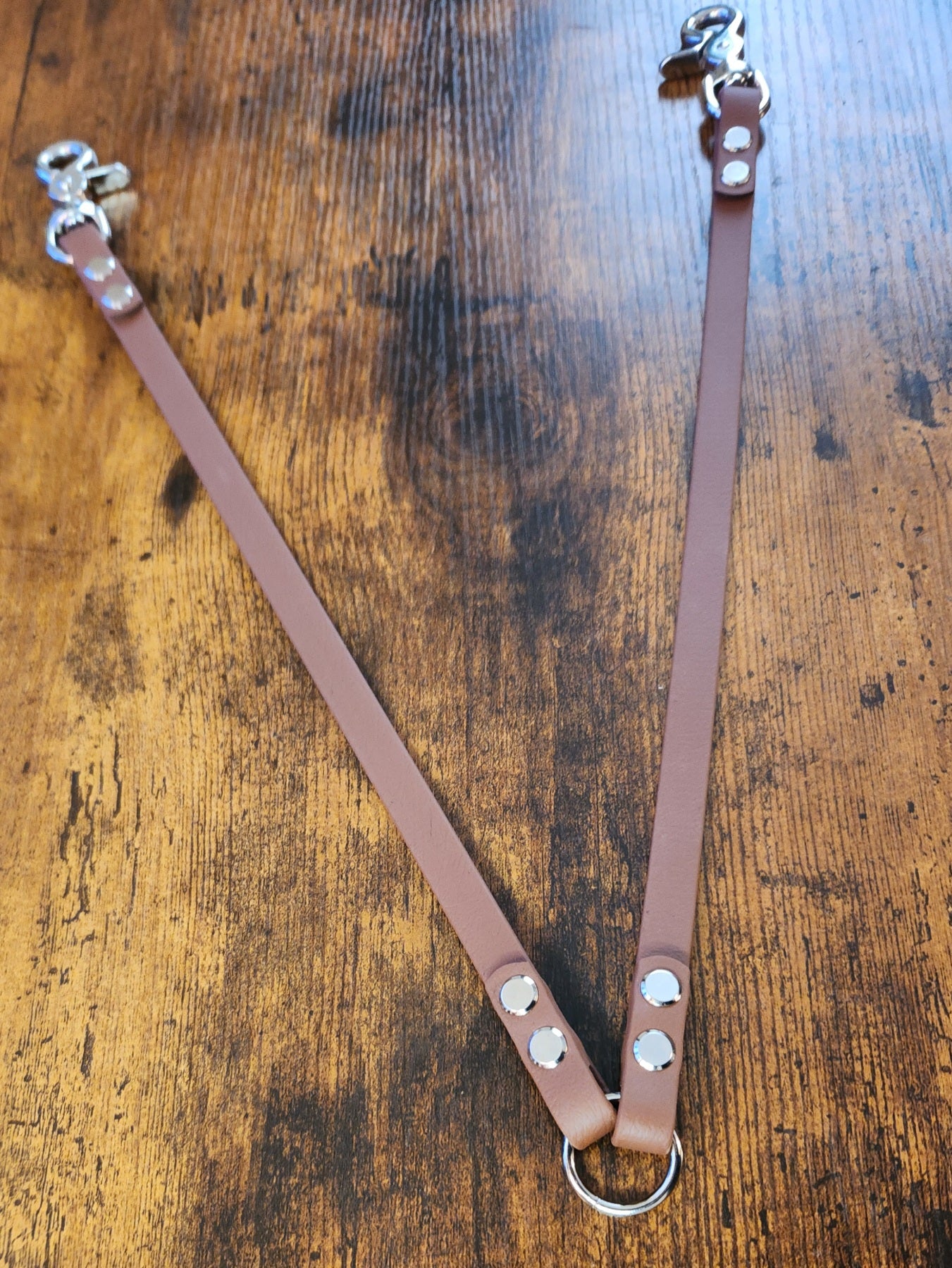 brown biothane leash coupler