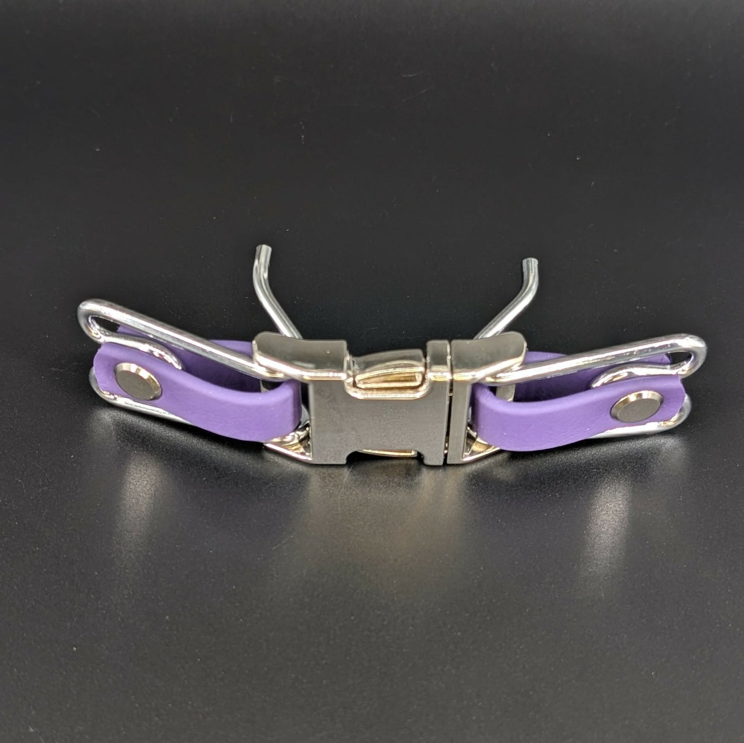 dark purple biothane prong collar buckle