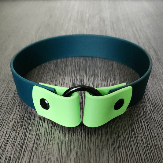 dark and light green biothane tag collar