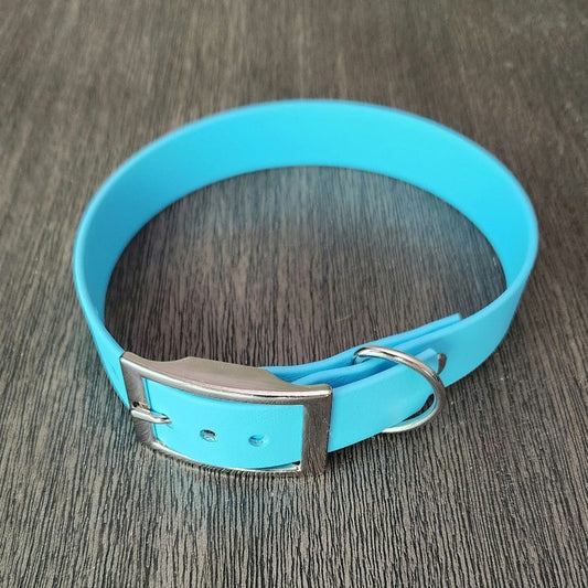 light blue biothane dog collar
