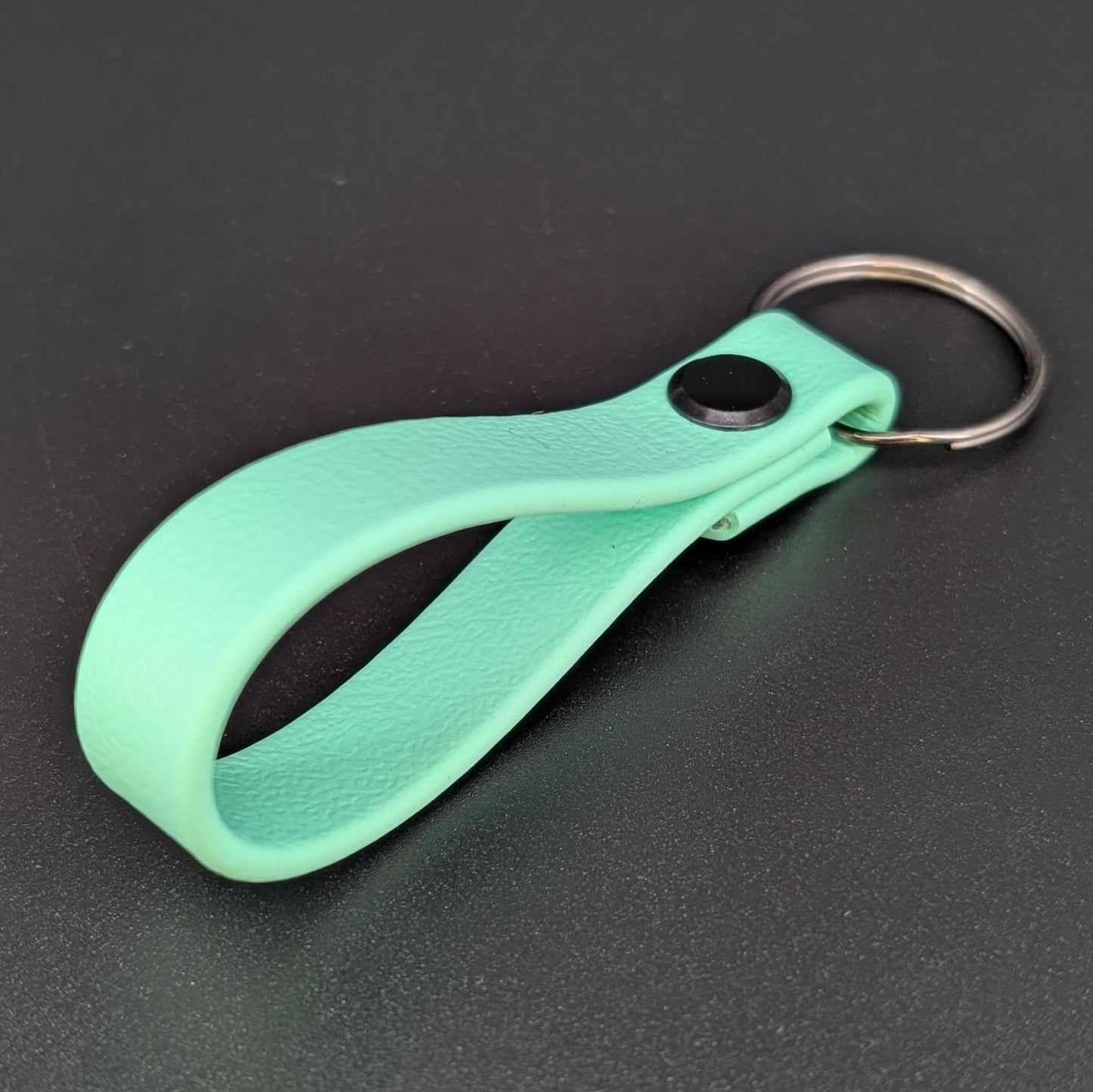 mint green biothane key ring