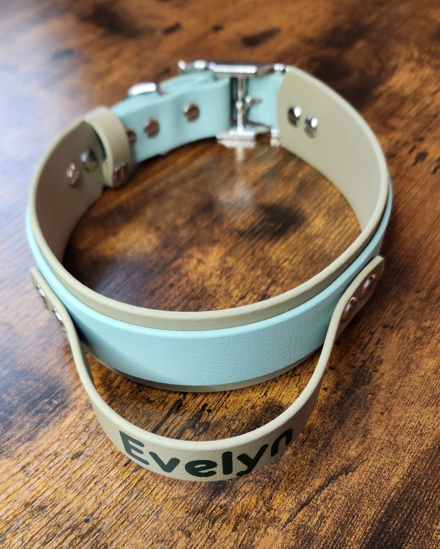 personalized text tactical handle biothane dog collar