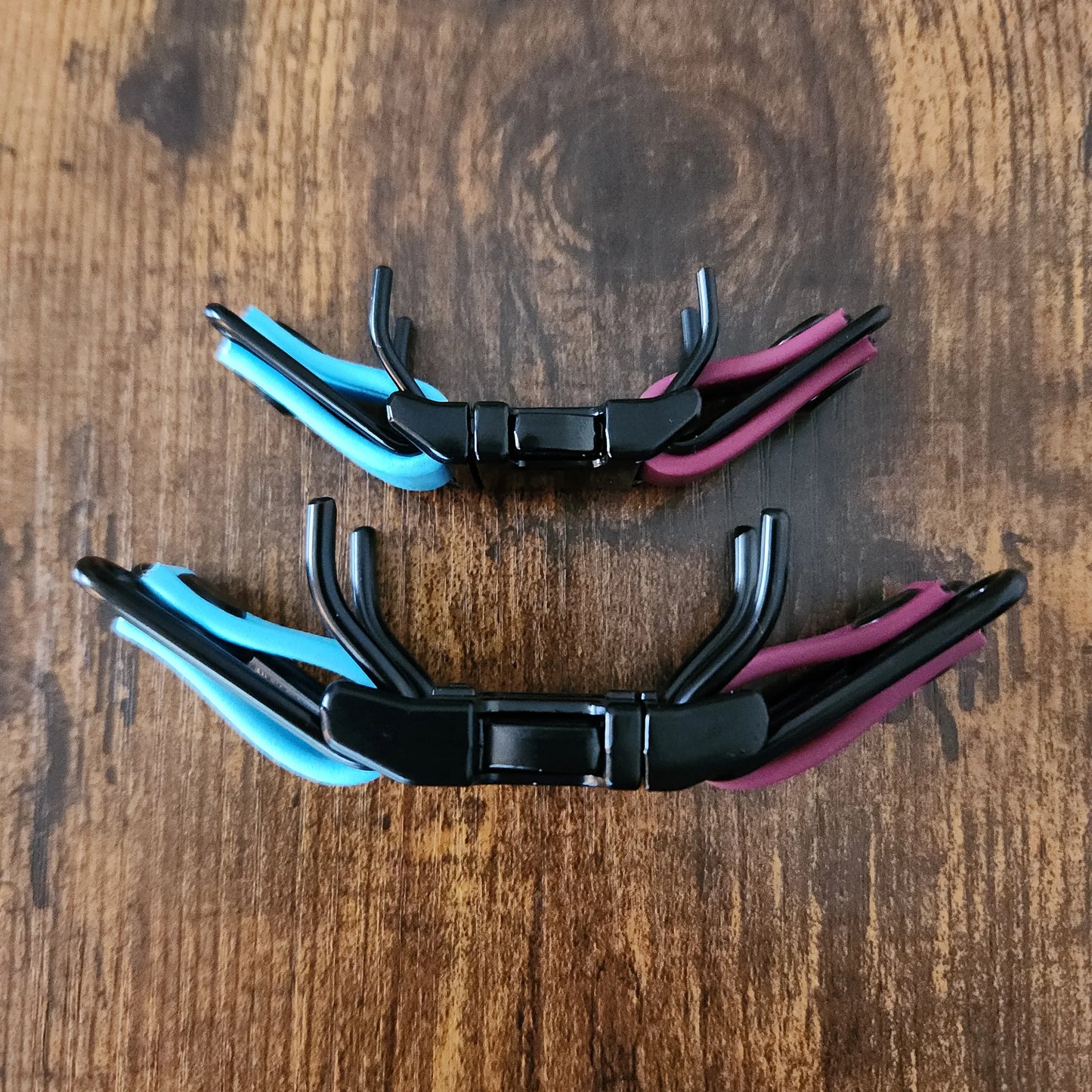 two prong collar buckle attachments, one 2.25mm size and one 3.0mm size