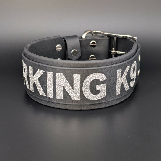 ready to ship 2 inch wide layered biothane working k9 dog collar