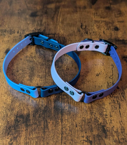 two tone biothane dog collars with tag ring