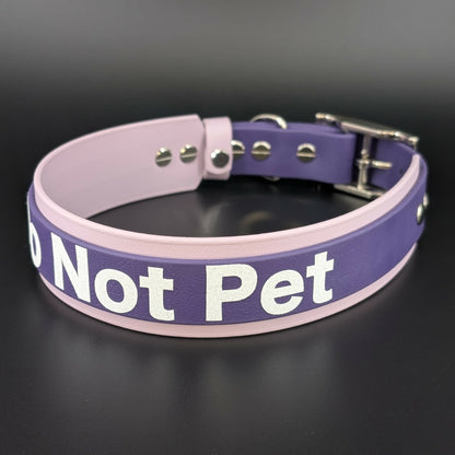 1.5 inch wide lavender and dark purple biothane do not pet collar
