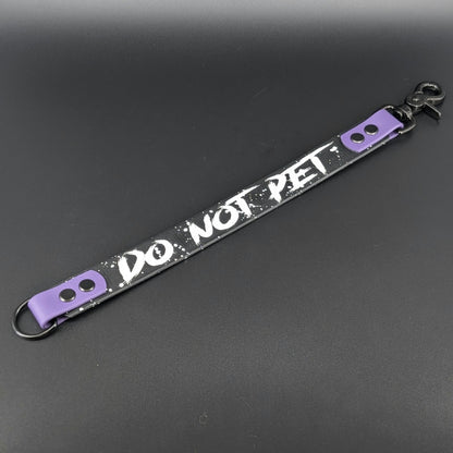 Ready to Ship - Black and Dark Purple Biothane DO NOT PET Leash Wrap Alternative