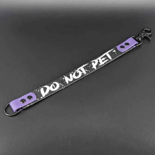 Ready to Ship - Black and Dark Purple Biothane DO NOT PET Leash Wrap Alternative
