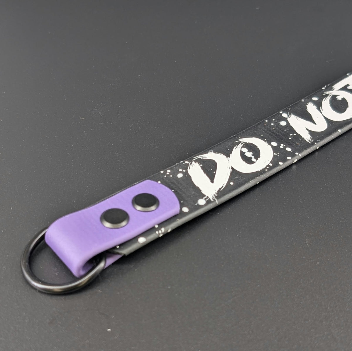 Ready to Ship - Black and Dark Purple Biothane DO NOT PET Leash Wrap Alternative