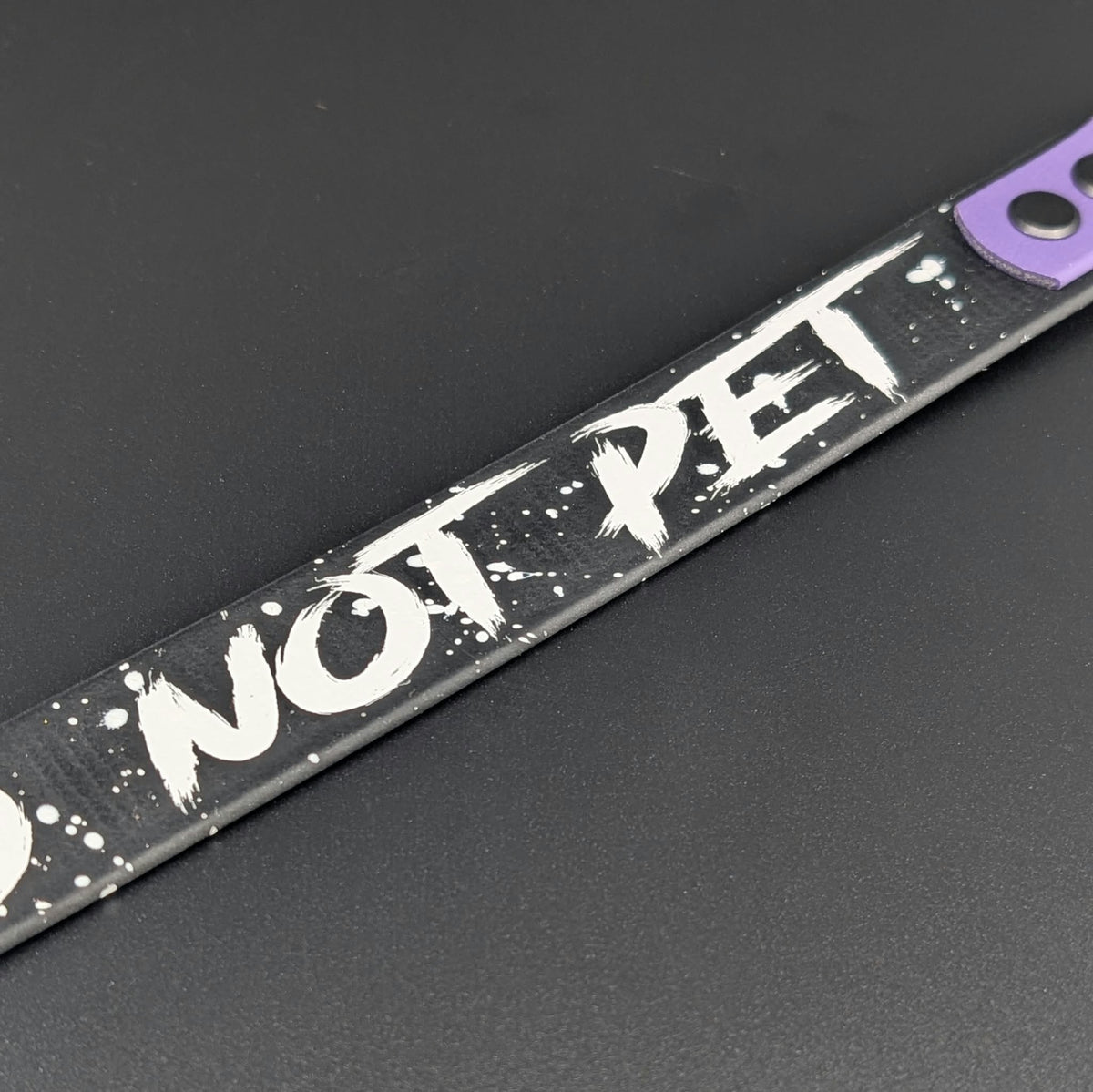 Ready to Ship - Black and Dark Purple Biothane DO NOT PET Leash Wrap Alternative
