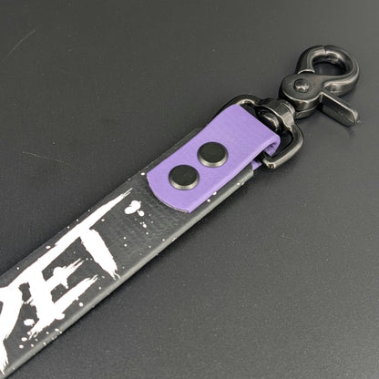 Ready to Ship - Black and Dark Purple Biothane DO NOT PET Leash Wrap Alternative