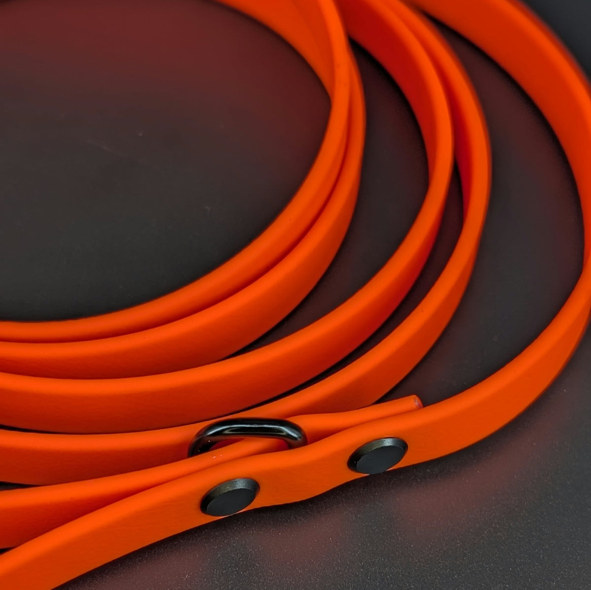 Ready to Ship - 8 Feet Long Orange Biothane Leash with Carabiner Clip