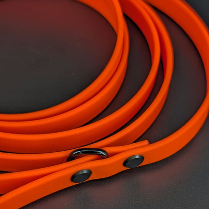 Ready to Ship - 8 Feet Long Orange Biothane Leash with Carabiner Clip