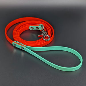 Ready to Ship - 8 Foot Long Orange and Mint Green Biothane Long Line