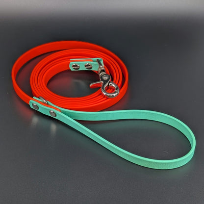 Ready to Ship - 8 Foot Long Orange and Mint Green Biothane Long Line