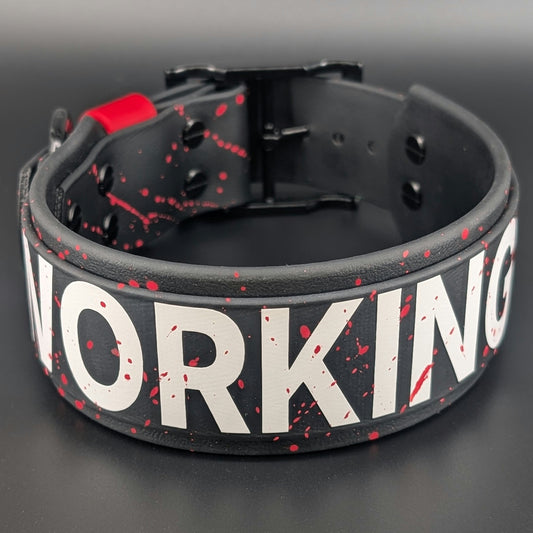 Ready to Ship - Black Layered Biothane WORKING K9 Collar, 2 inch wide 15 - 18 inch neck
