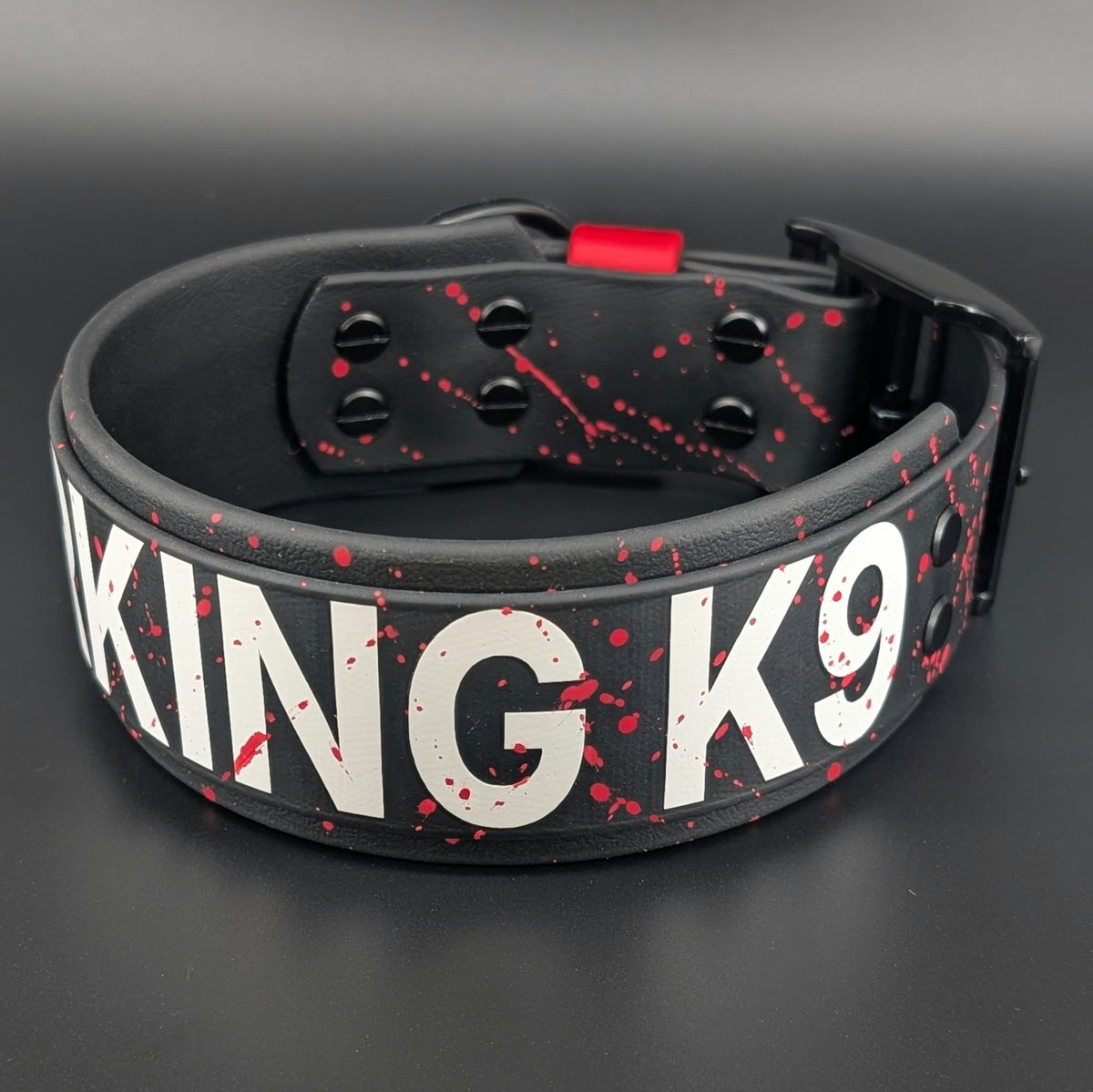Ready to Ship - Black Layered Biothane WORKING K9 Collar, 2 inch wide 15 - 18 inch neck
