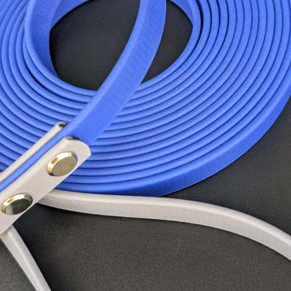 15 feet long royal blue and gray biothane long line