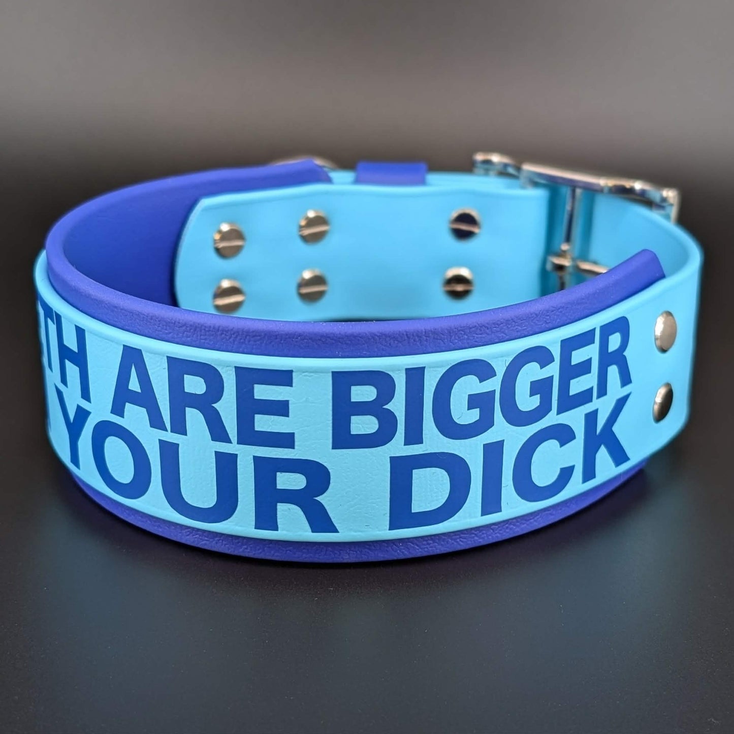 2 inch blue my teeth are bigger than your dog collar
