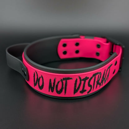 2 inch wide black and pink do not distract handle collar