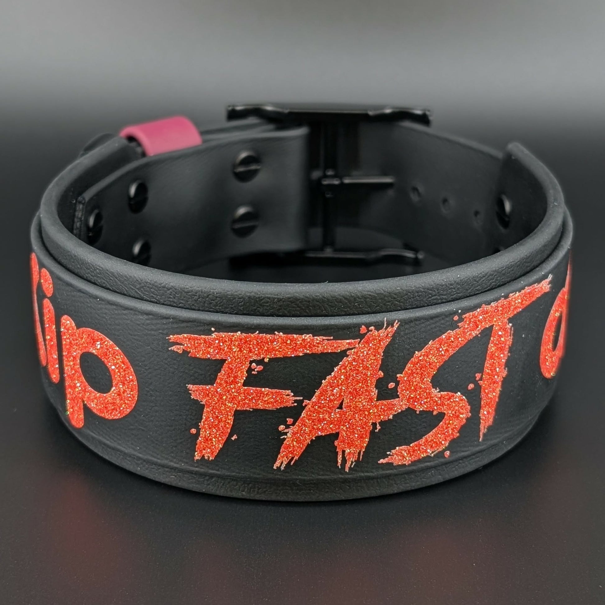 2 inch wide black layered biothane custom collar