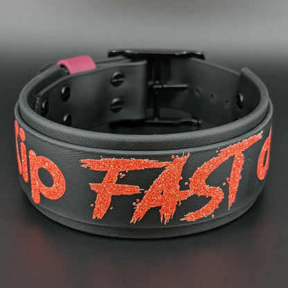 2 inch wide black layered biothane custom collar
