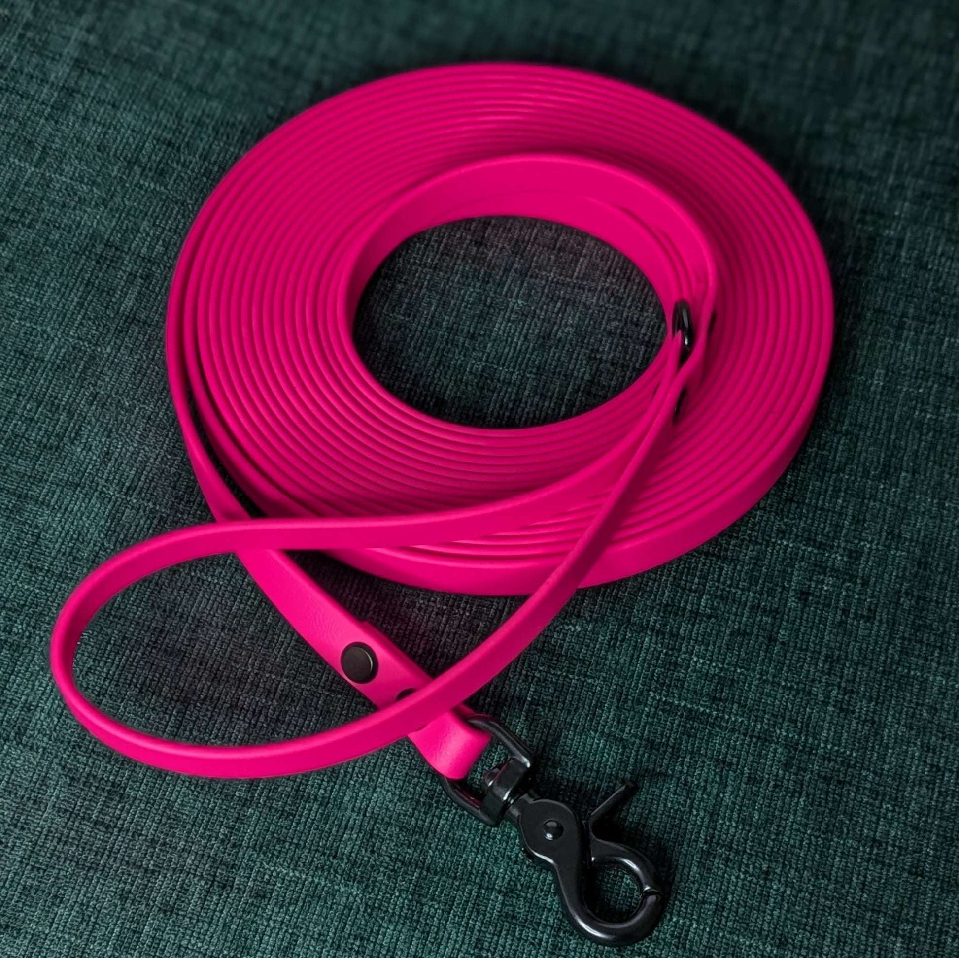 20 feet long pink biothane dog long line