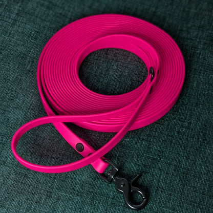 20 feet long pink biothane dog long line