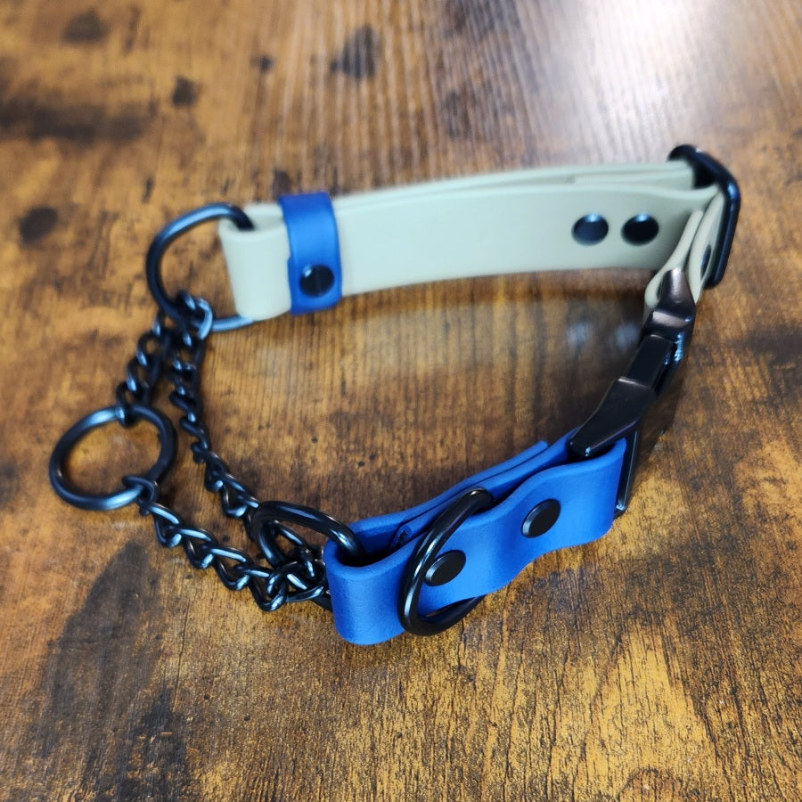 biothane chain martingale dog collar with quick release buckle