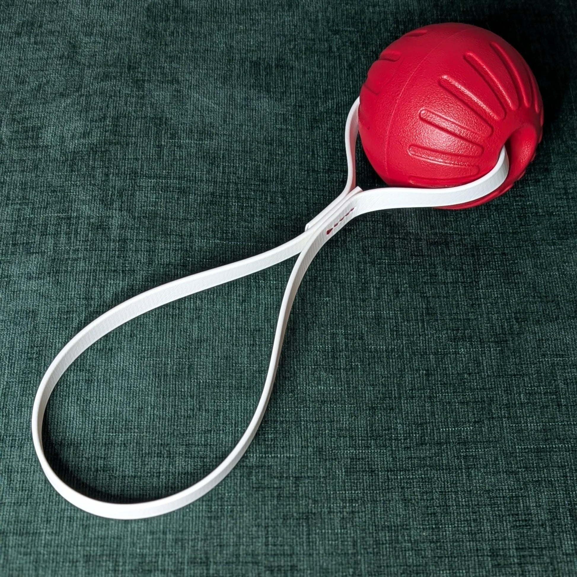 biothane loop handle red ball tug