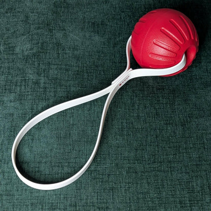 biothane loop handle red ball tug