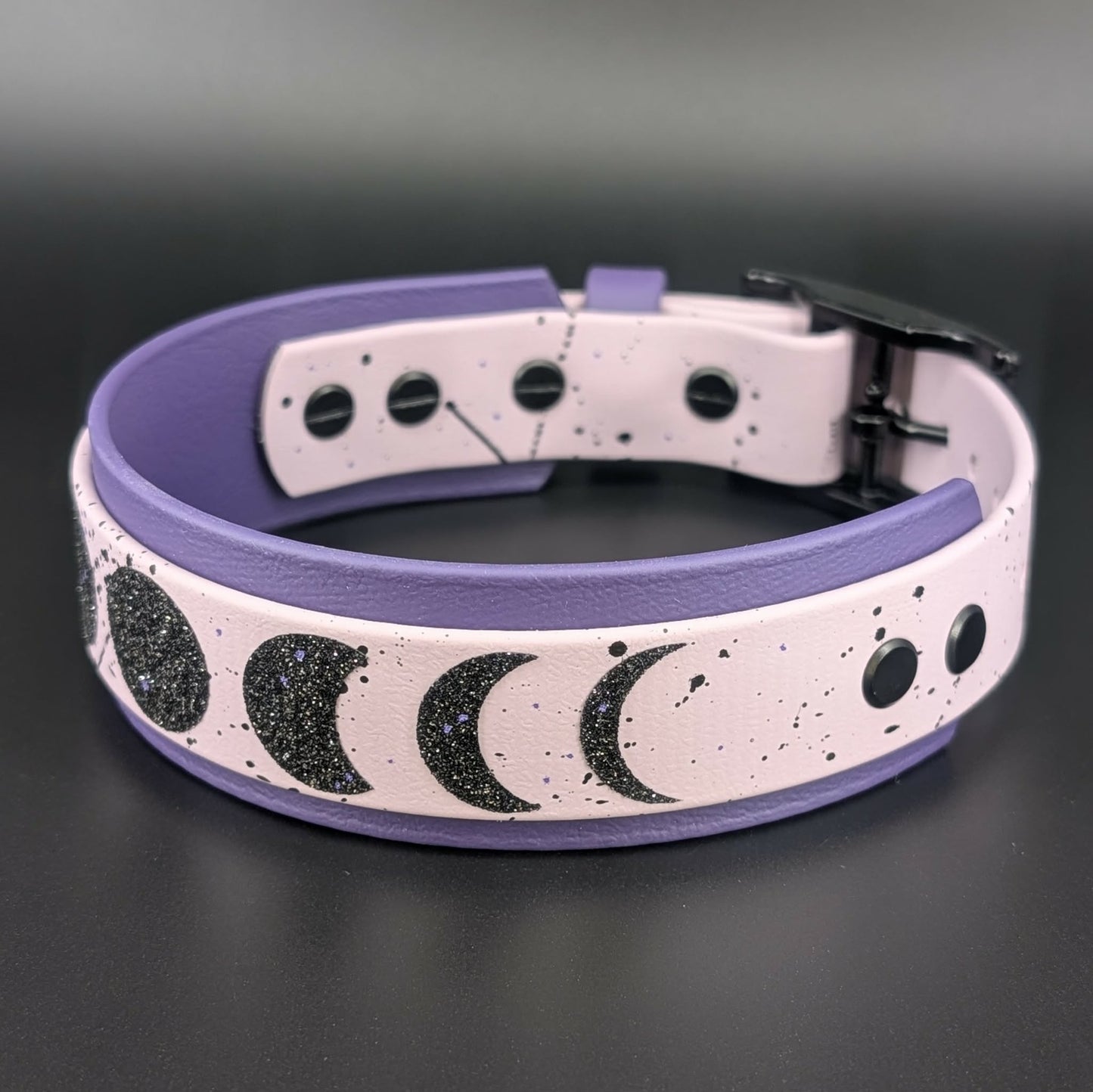 biothane moon phases dog collar