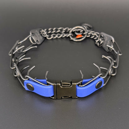 biothane quick release buckle attachment for prong collar displayed on herm sprenger