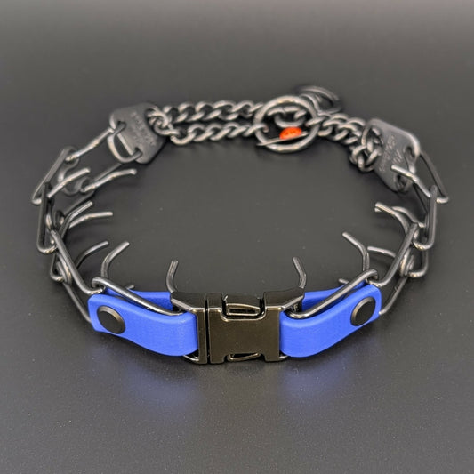 biothane quick release buckle attachment for prong collar displayed on herm sprenger