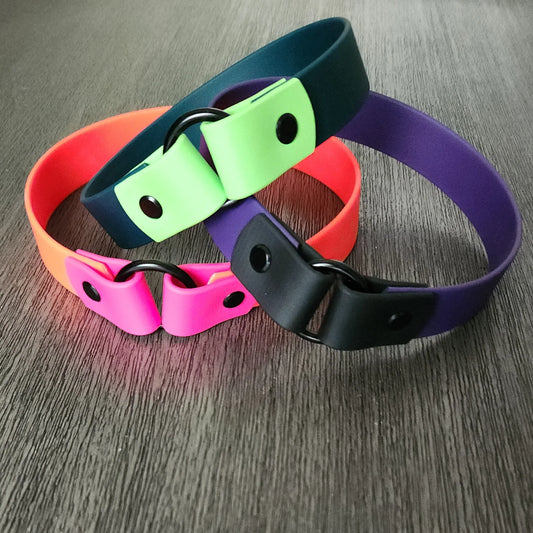 three biothane tag collars