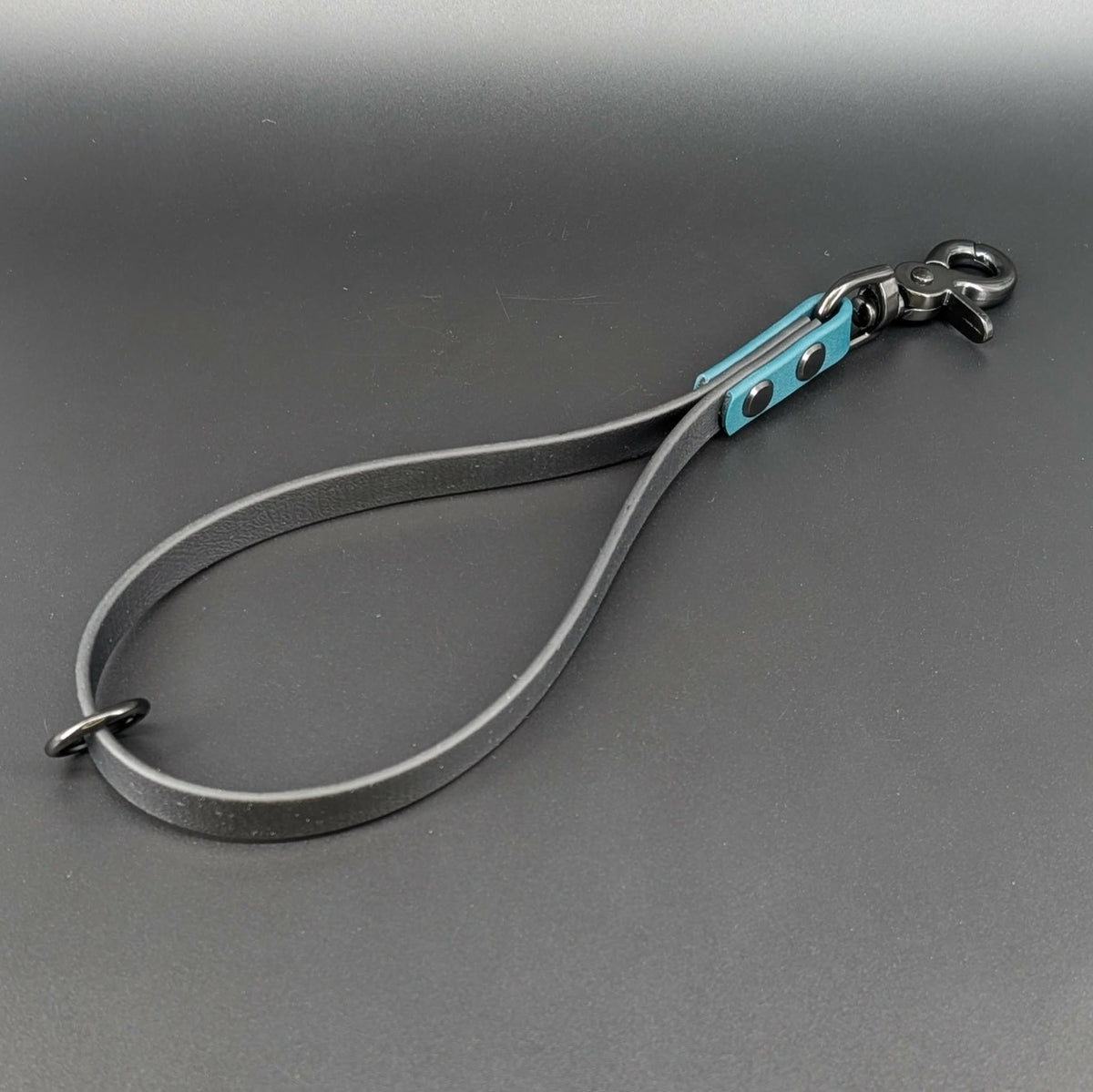 black and dark green biothane traffic handle for dog training