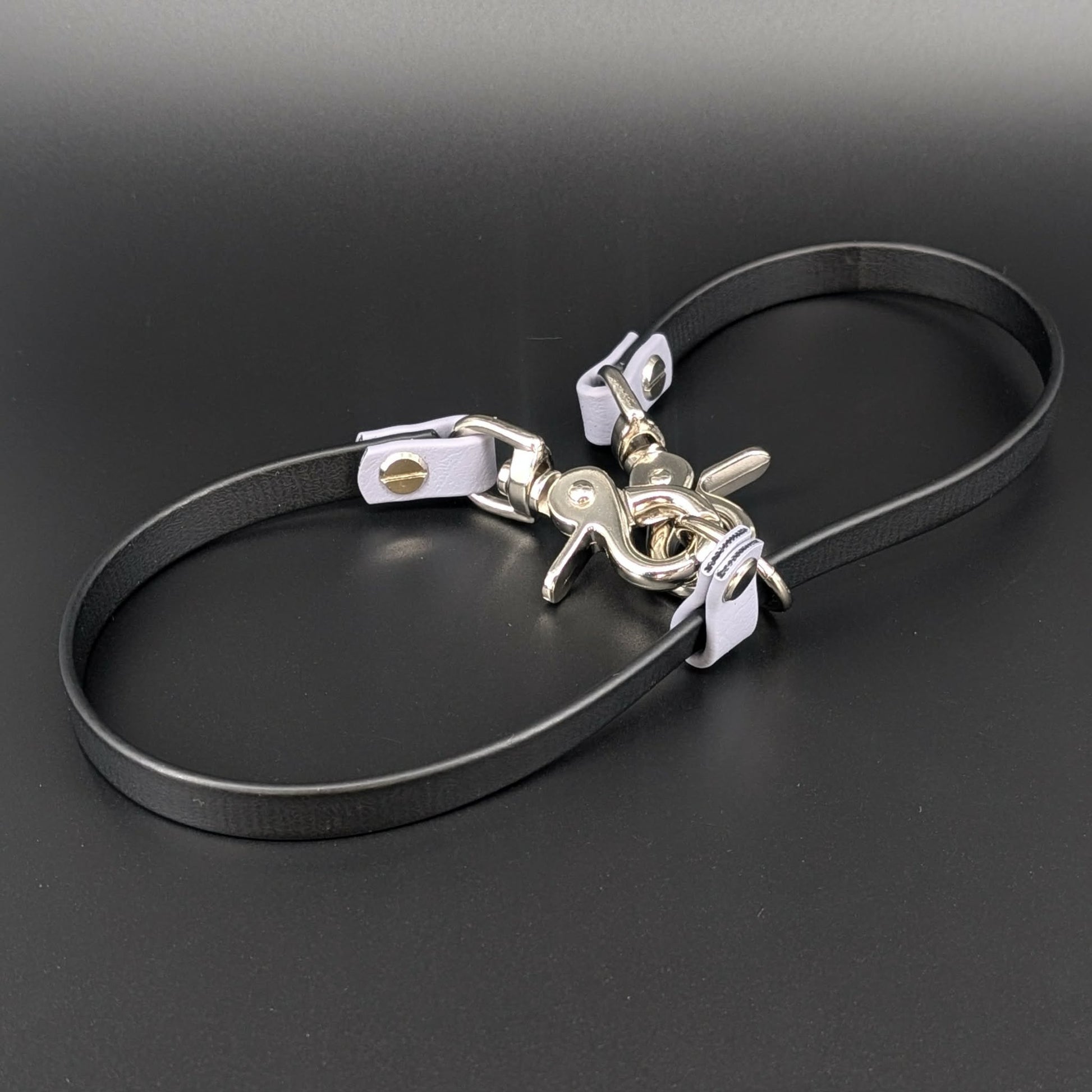 black and gray biothane long line organizer