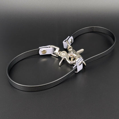 black and gray biothane long line organizer