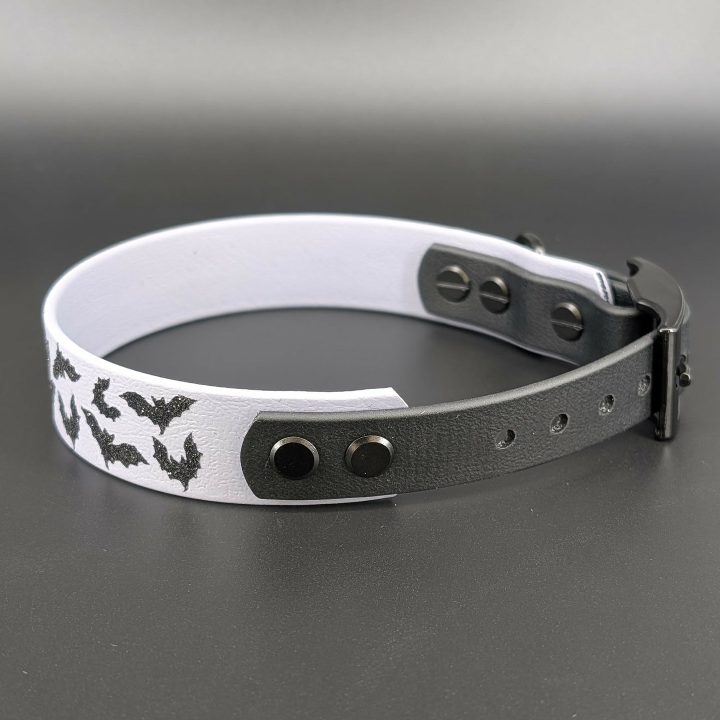 black and gray halloween bats collar for small dog