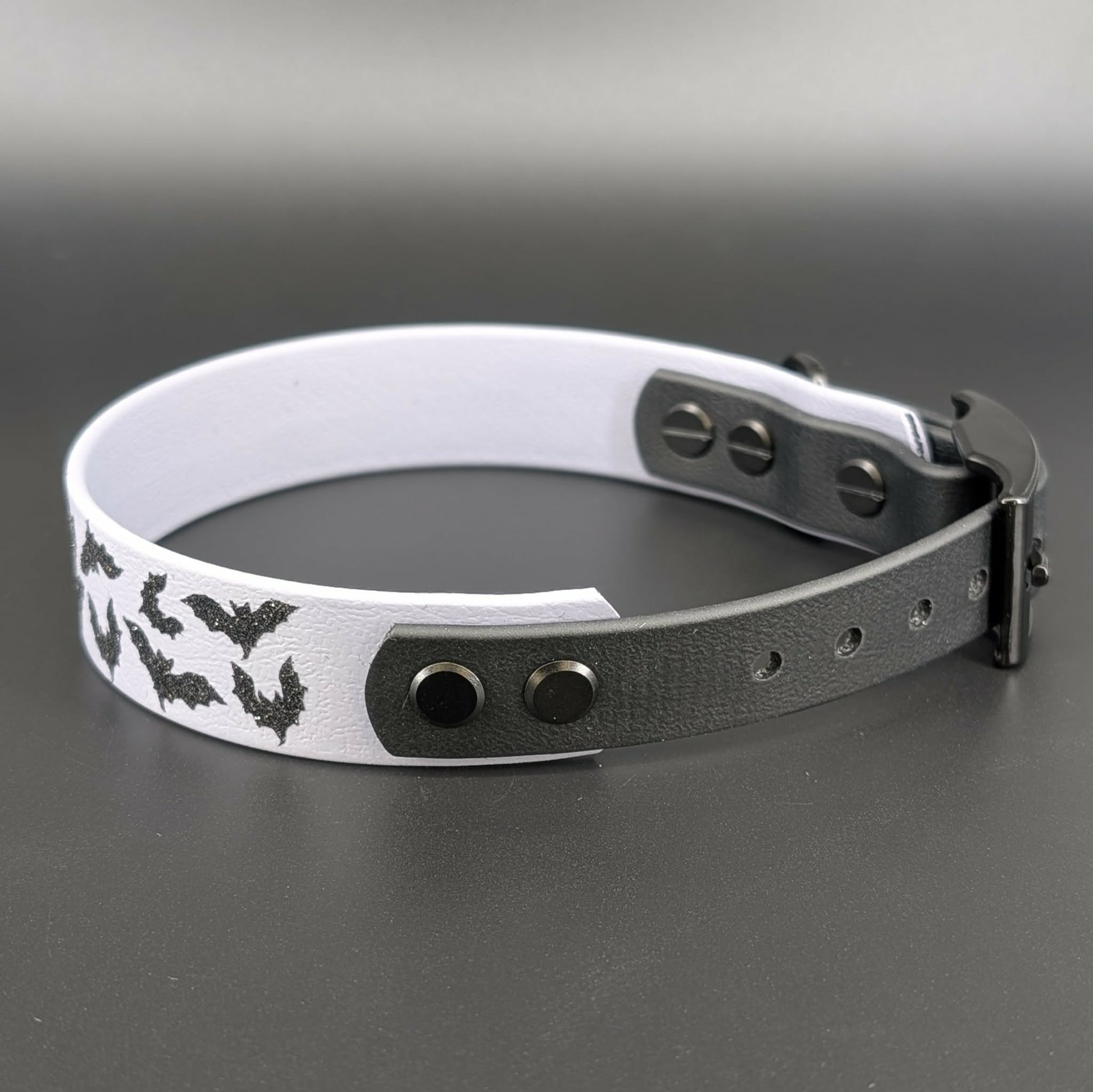 black and gray halloween bats collar for small dog