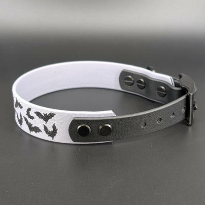 black and gray halloween bats collar for small dog