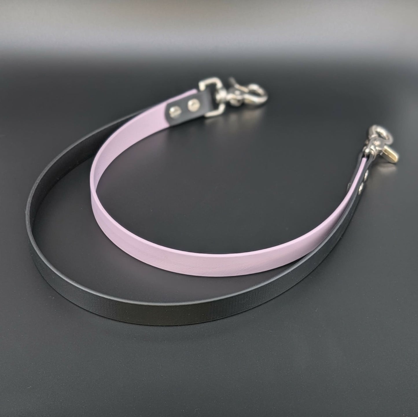 black and lavender biothane double pull strap for service dog momentum pulling