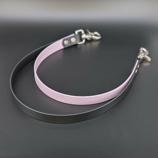 black and lavender biothane double pull strap for service dog momentum pulling