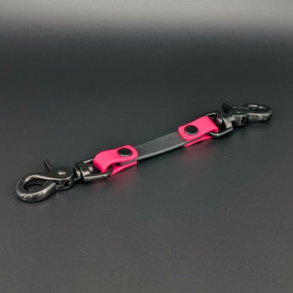 black and pink biothane prong collar backup safety strap