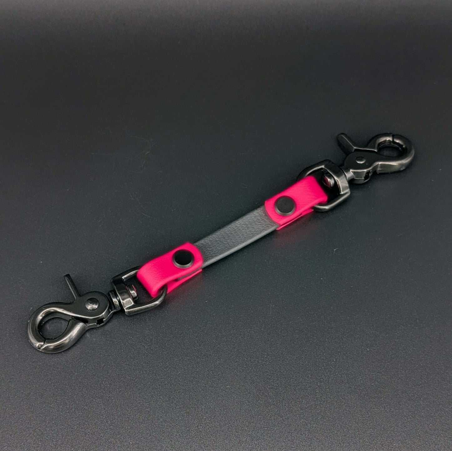 black and pink biothane training collar backup safety strap