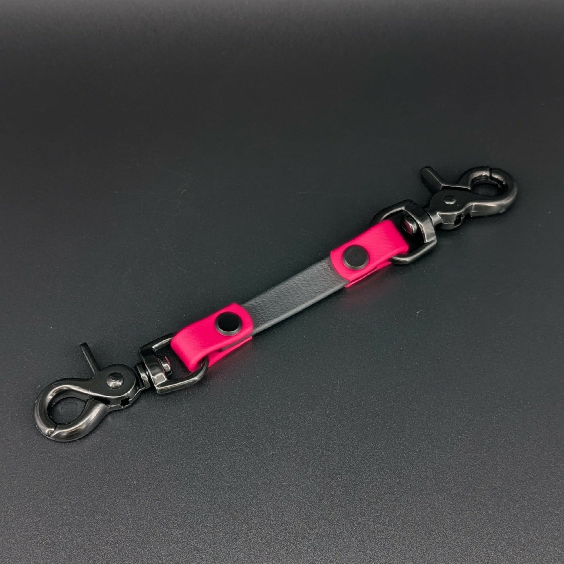 black and pink biothane training collar backup safety strap